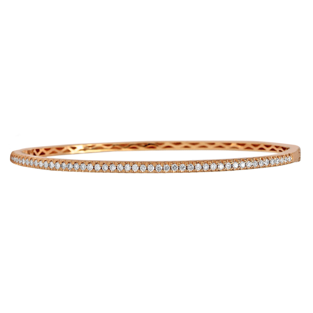 18K Rose Gold 0.50ctw Diamond Bangle Bracelet- ALB-15074R