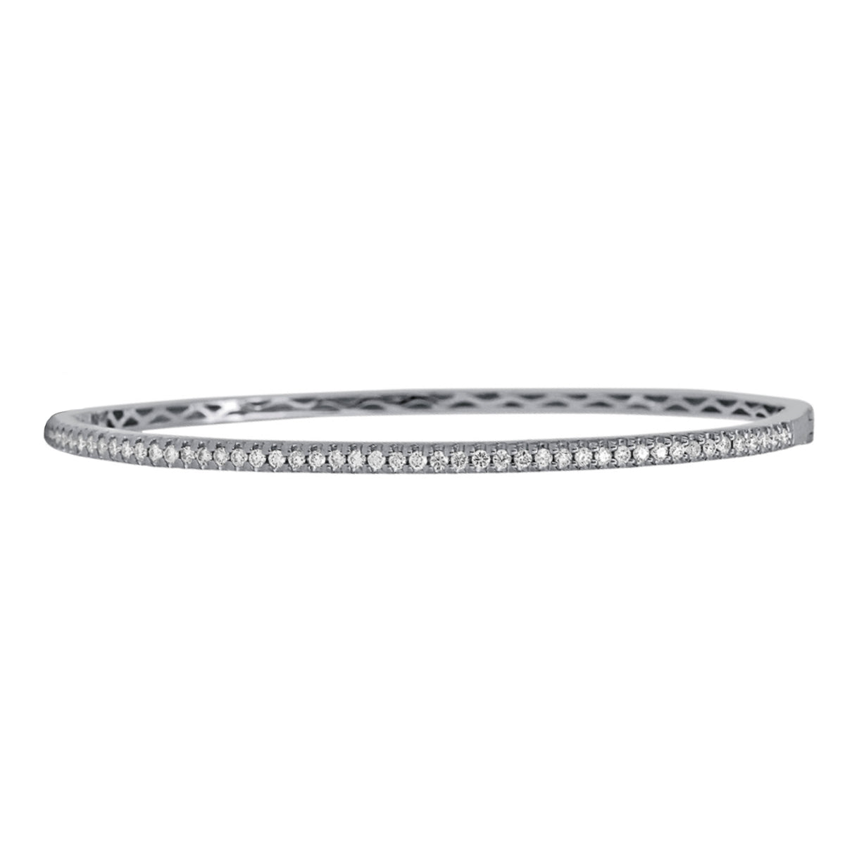 18K White Gold 0.50ctw Diamond Bangle Bracelet- ALB-15074W