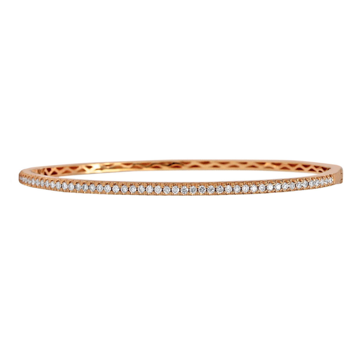 18K Rose Gold 0.63ctw Diamond Bangle Bracelet- ALB-4014R