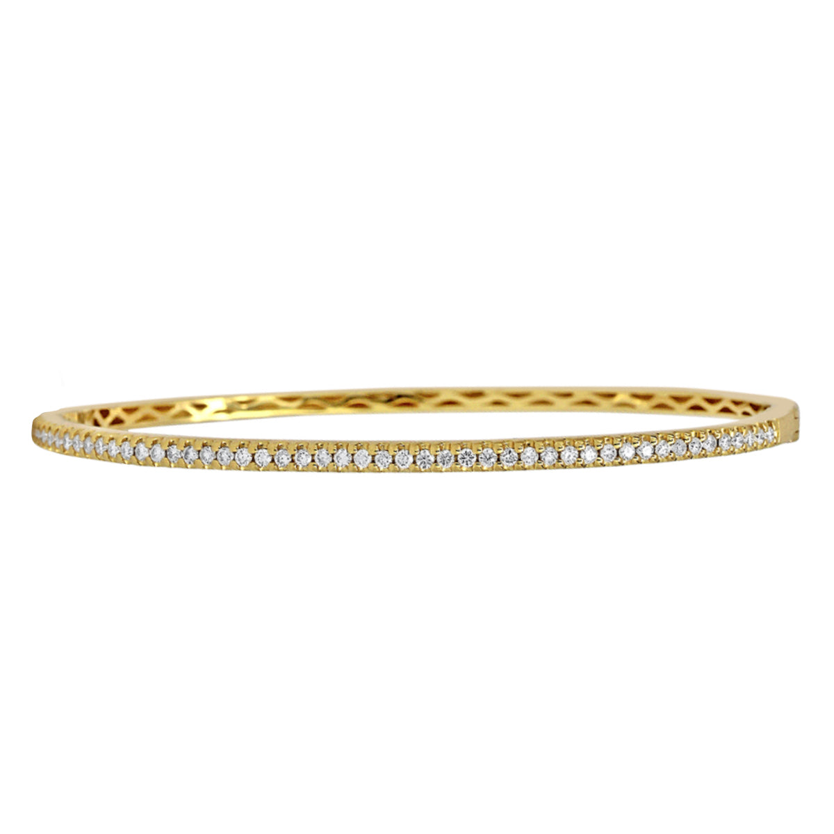 18K Yellow Gold 0.63ctw Diamond Bangle Bracelet- ALB-4014Y