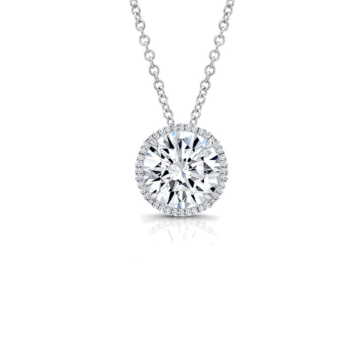 Moyer Collection 18K White Gold 1.07ct Diamond Halo Pendant Necklace - 119249