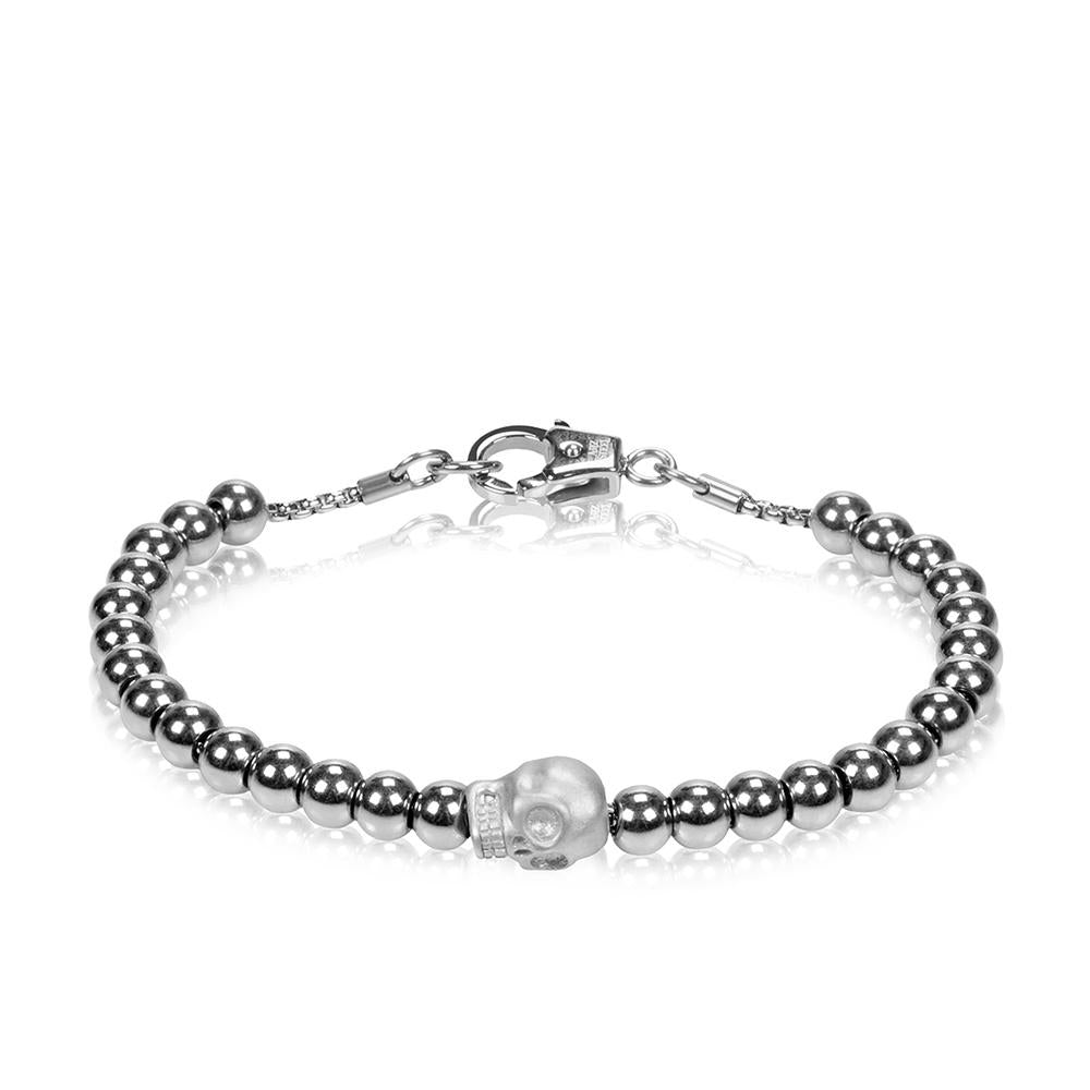 A.R.Z Steel Skull Bracelet 8"
