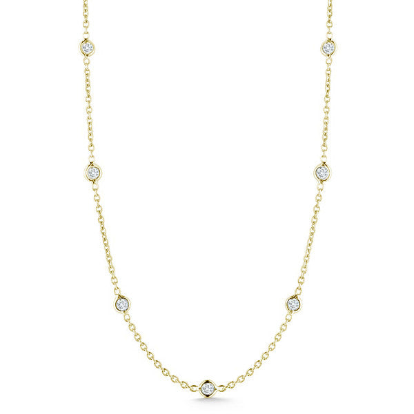 NECKLACE FROM THE DIAMOND COLLECTION COLLECTION  13 STATION NECKLACE IN 18K YELLOW GOLD  18K Y