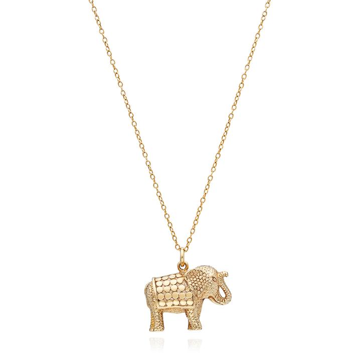 Elephant Charity Pendant Necklace (Gold)