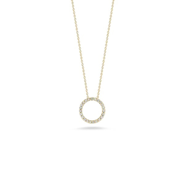 18K YELLOW GOLD TINY TREASURES SMALL DIAMOND CIRCLE NECKLACE