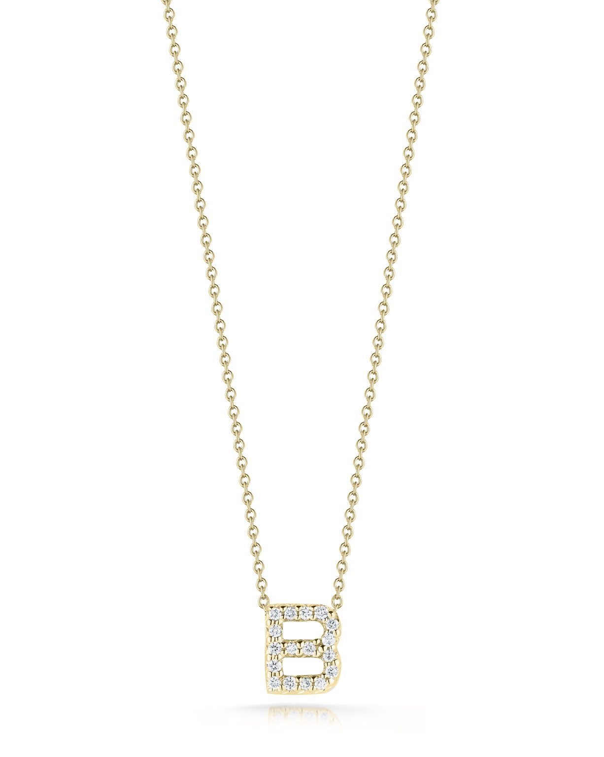 18K Yellow Gold Tiny Treasures Diamond Love Letter “B” Necklace