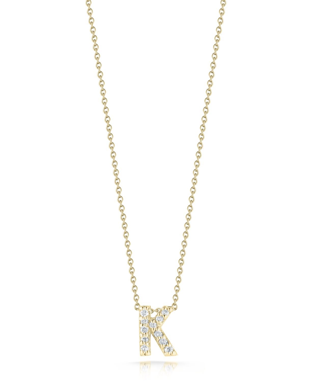 18K Yellow Gold Tiny Treasures Diamond Love Letter “K” Necklace