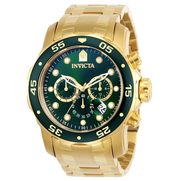 Invicta Men's 0075 Pro Diver Scuba Chronograph Gold-tone Stainless Steel Watch