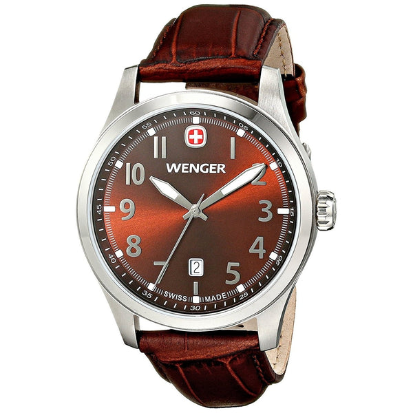 Wenger Men's 01.0541.119 Terragraph Brown Leather Watch