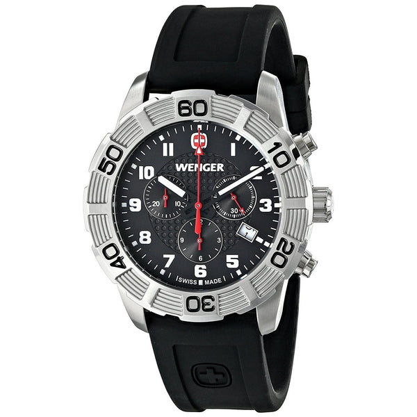 Wenger Men's 01.0853.101 Roadster Chronograph Black Silicone Watch