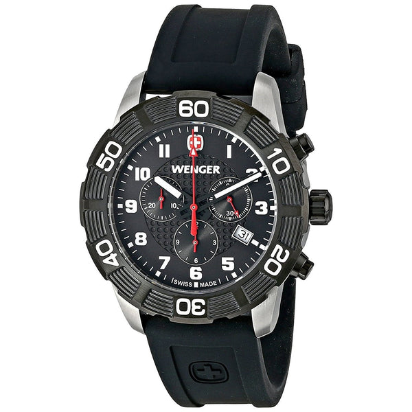 Wenger Men's 01.0853.104 Roadster Chronograph Black Silicone Watch
