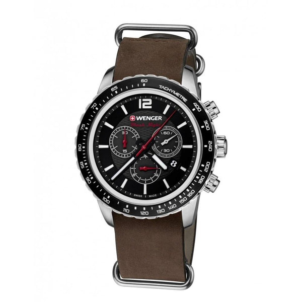 Wenger Men's 01.0853.106 Roadster Chronograph Brown Leather Watch