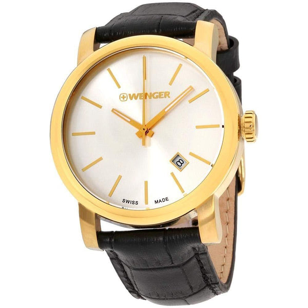 Wenger Men's 01.1041.119 Urban Classic Black Leather Watch