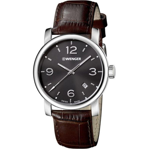 Wenger Men's 01.1041.128 Urban Metroplolitan Brown Leather Watch
