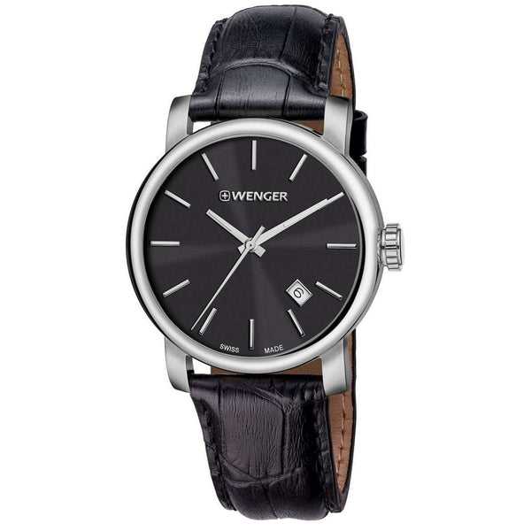 Wenger Men's 01.1041.139 Urban Vintage Black Leather Watch