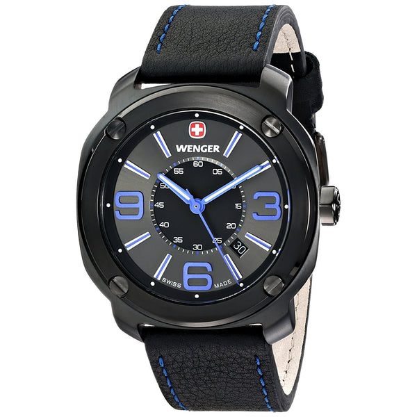 Wenger Men's 01.1051.105 Escort Black Leather Watch