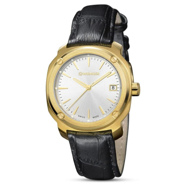 Wenger Women's 01.1121.104 Edge Index Black Leather Watch