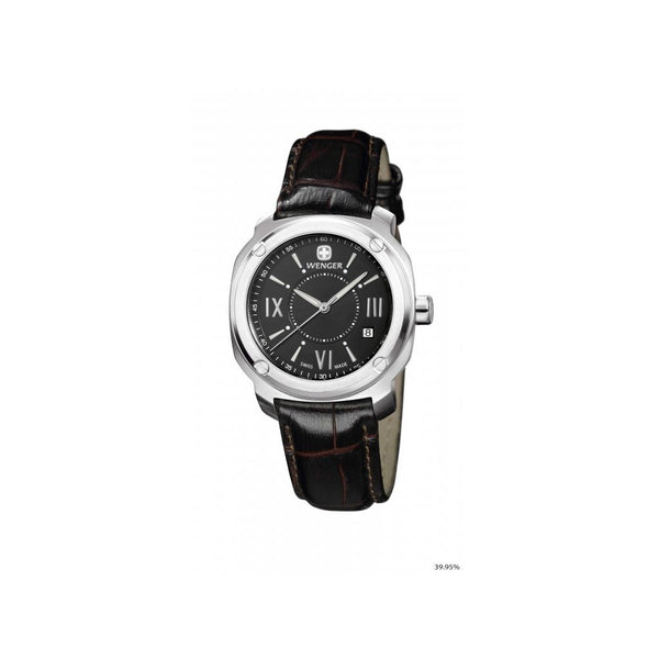 Wenger Women's 01.1121.110 Edge Black Leather Watch