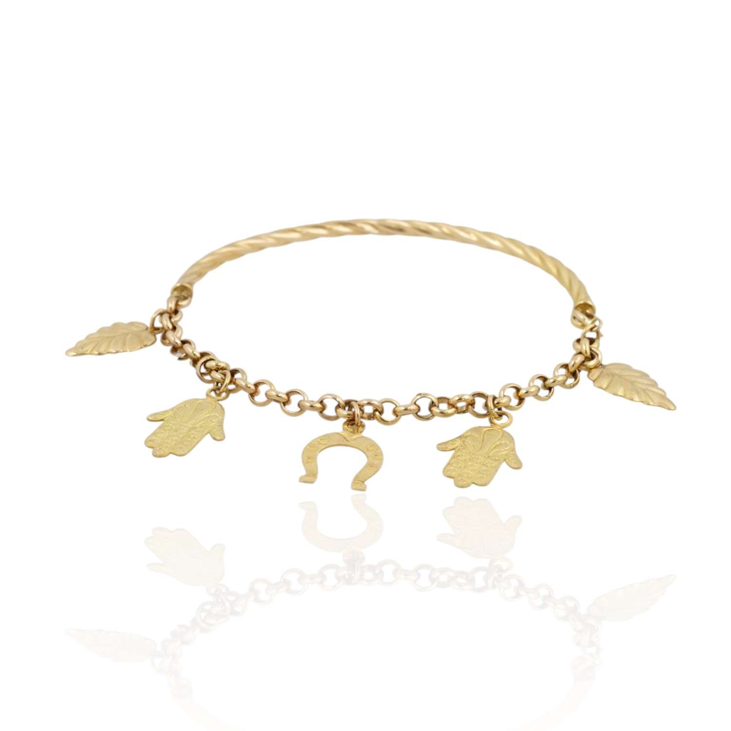 10k Yellow Gold Charms Pendant Bracelet