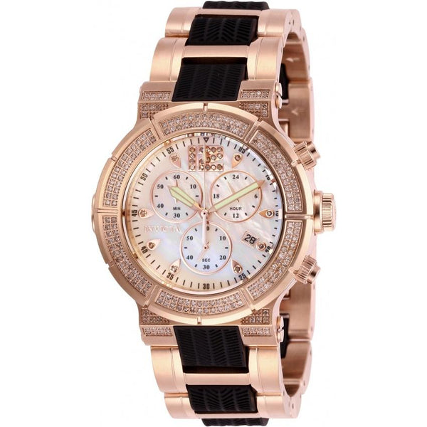 Invicta Women's 0185 Ocean Reef Reserve Chronograph Black and Rose-Tone Stainless Steel Watch