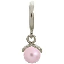 Rose Wish Pearl Charm (Silver/Rose)