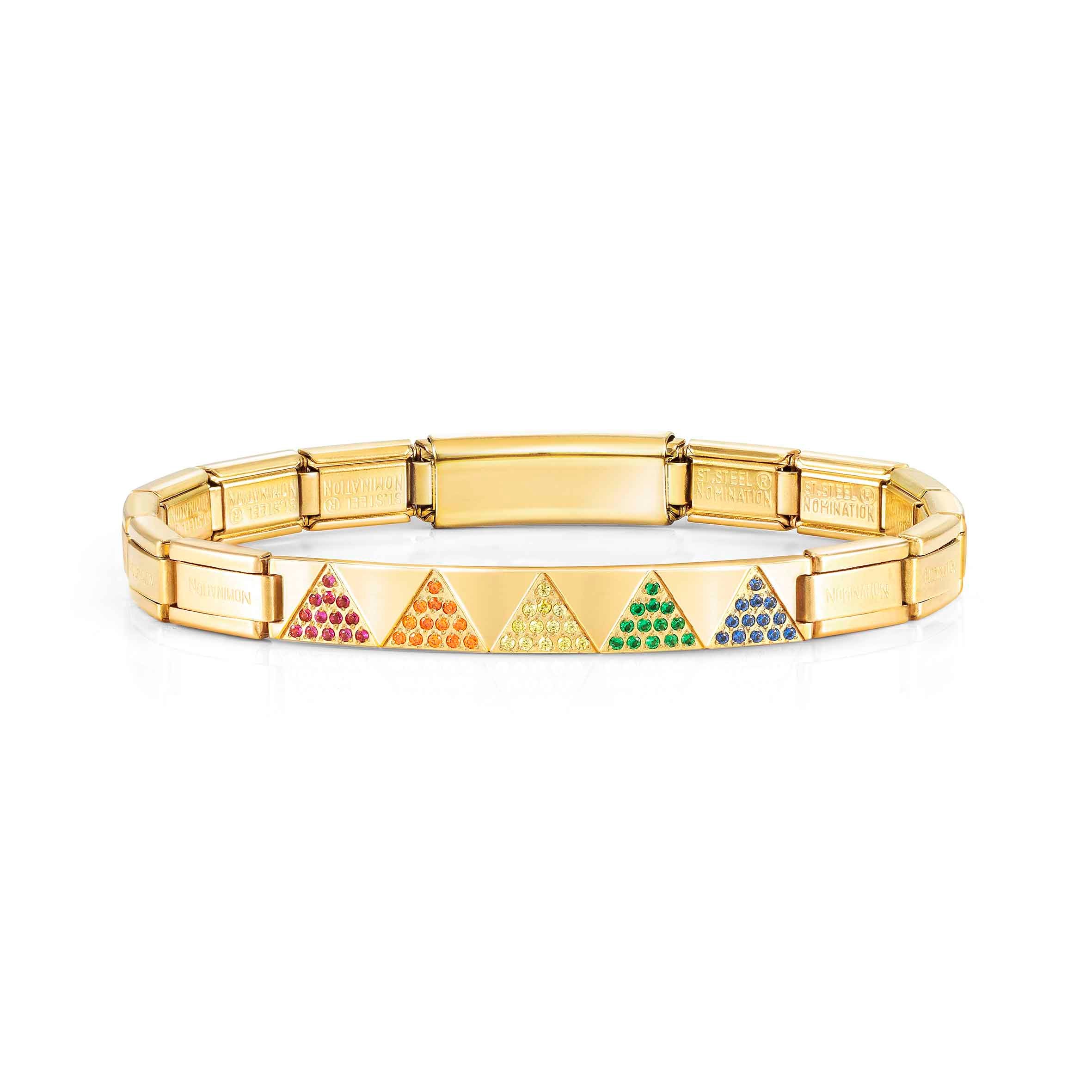Trendsetter Bracelet,Yellow, coloured Pyramids