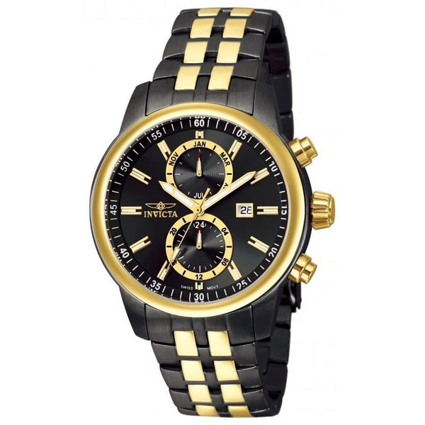 Invicta Men's 0254 Specialty Chronograph Black and Gold-Tone Stainless Steel Watch