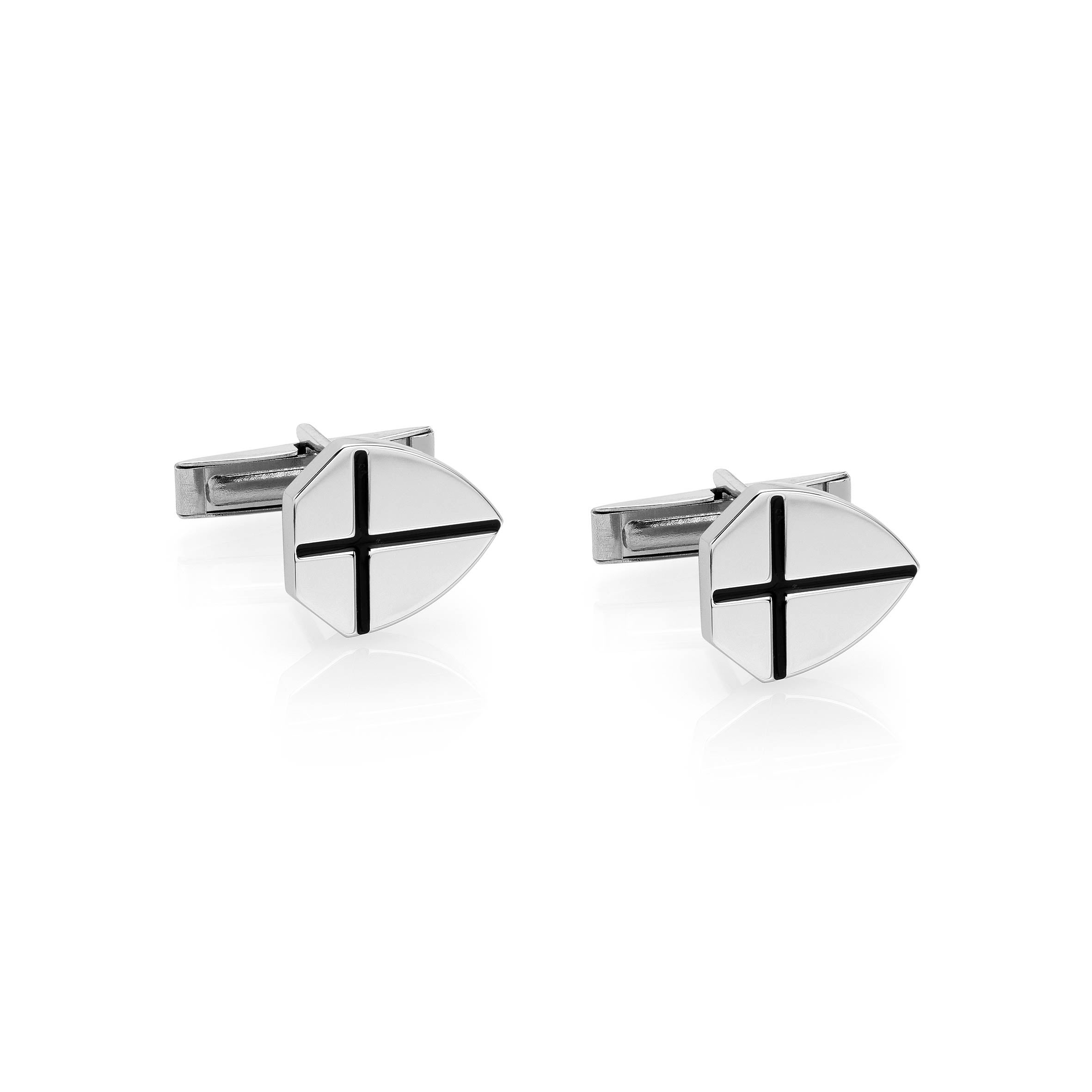Steel Cuff Links with enamel Shield
