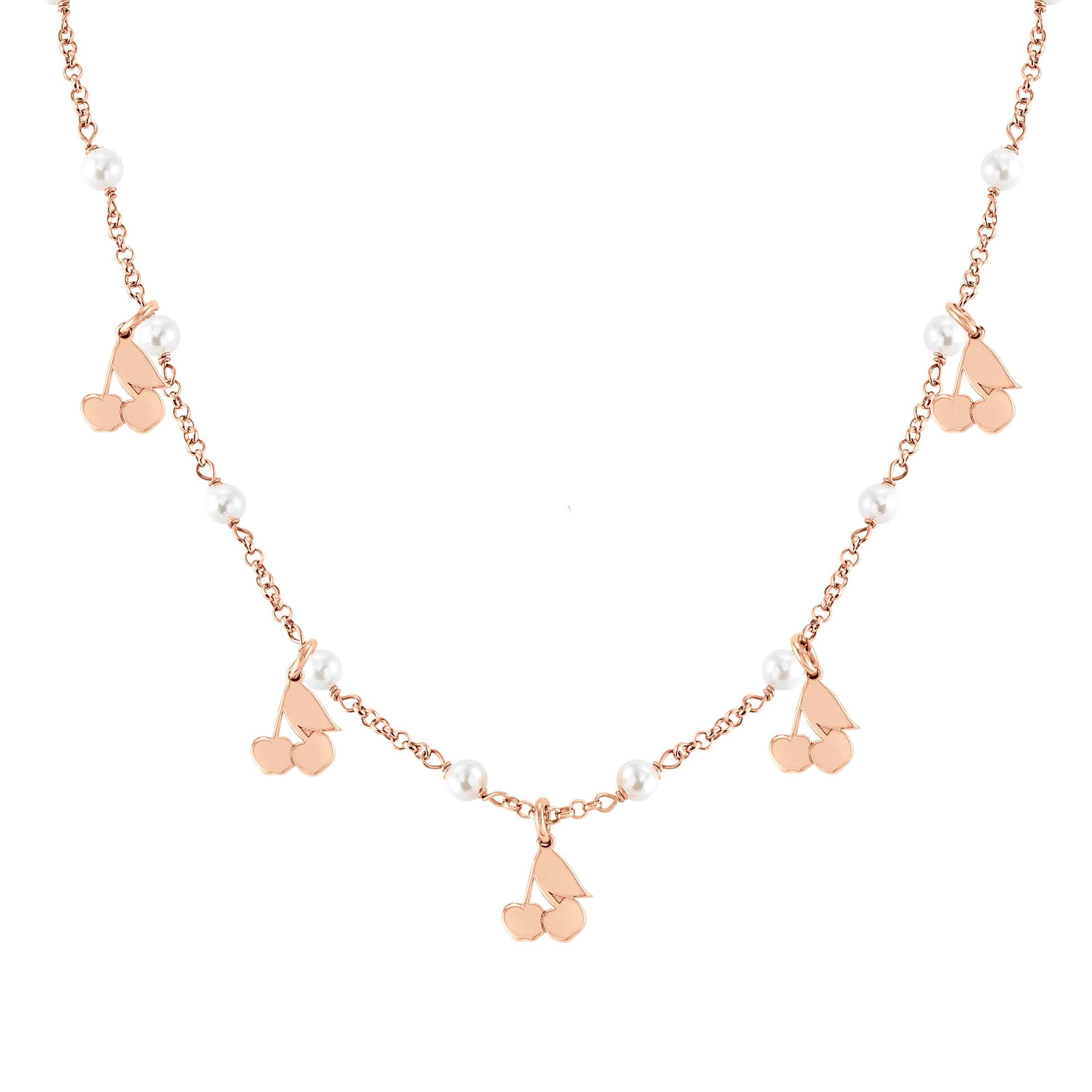 Short Mon Amour Necklace with Cherries