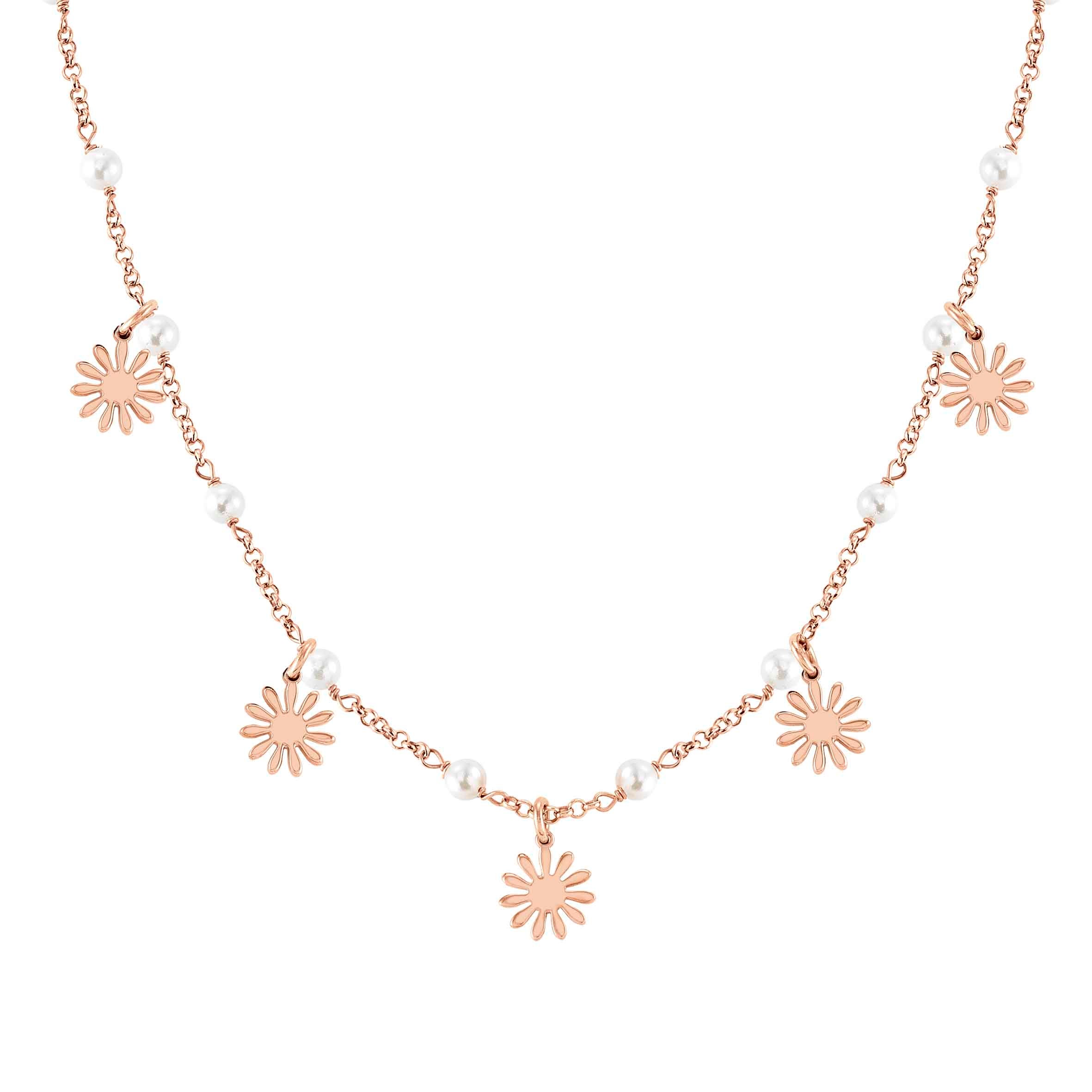 Short Mon Amour Necklace with Flowers