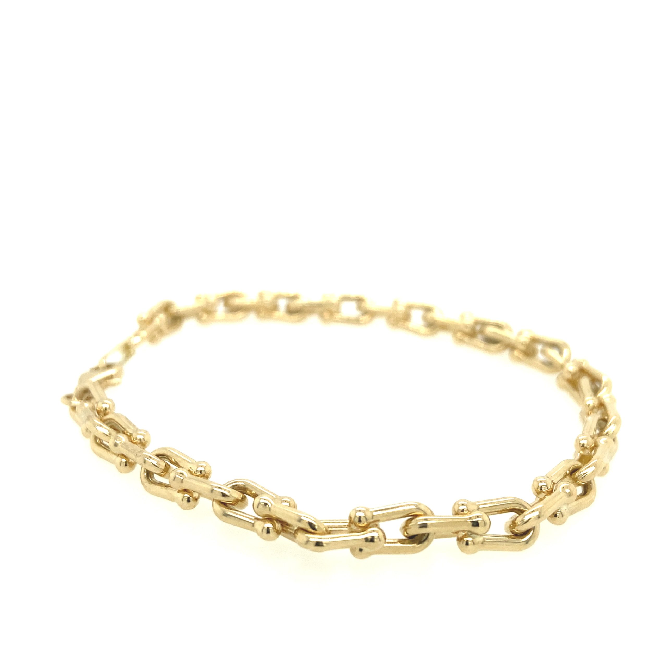 14K Gold U Links Bracelet