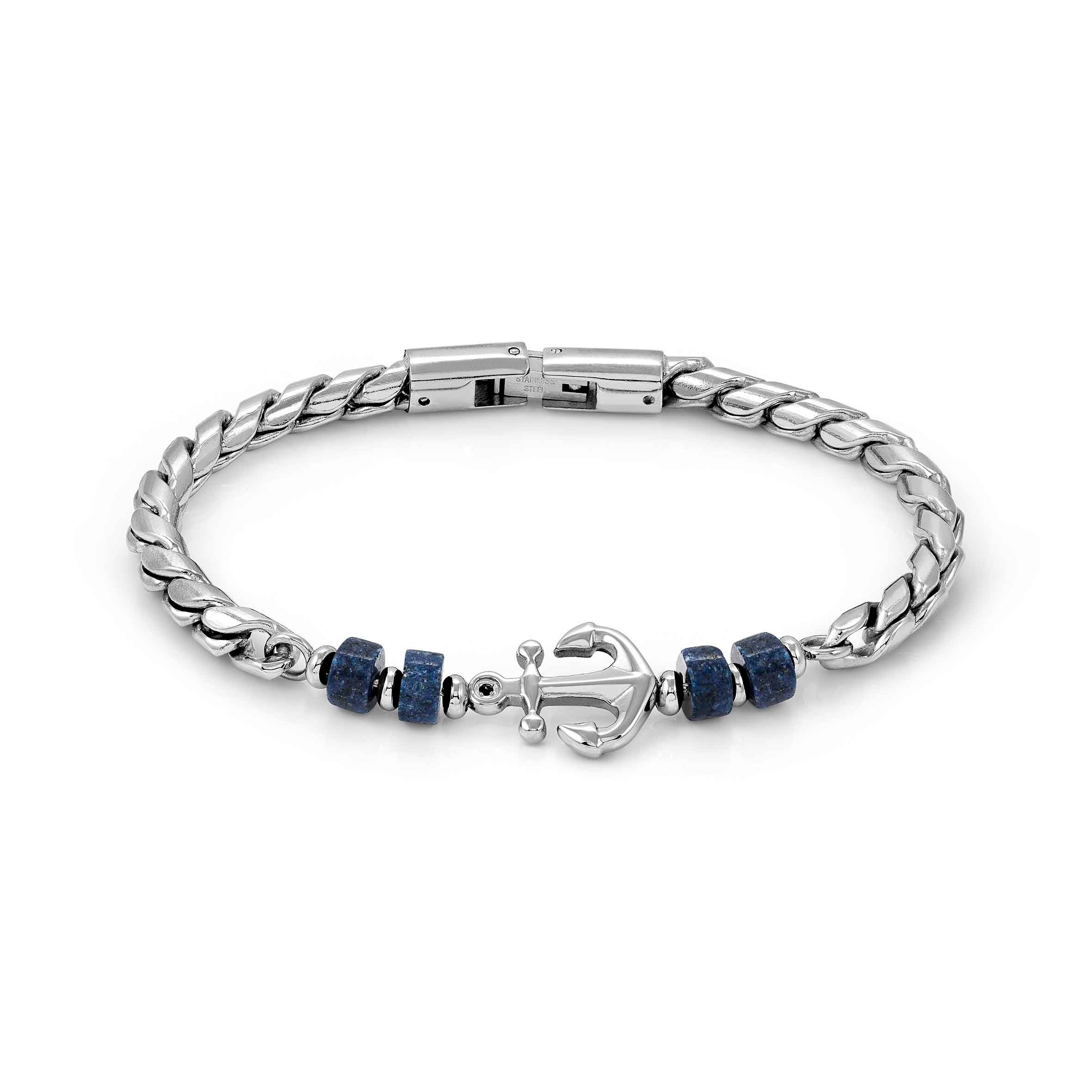 Atlante bracelet, Anchor and natural stones