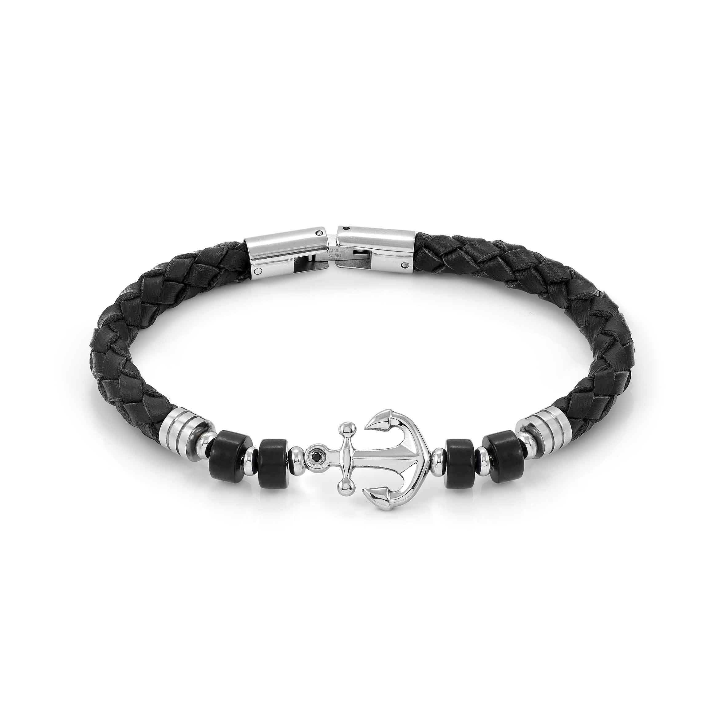 Atlante bracelet, synthetic leather, Anchor