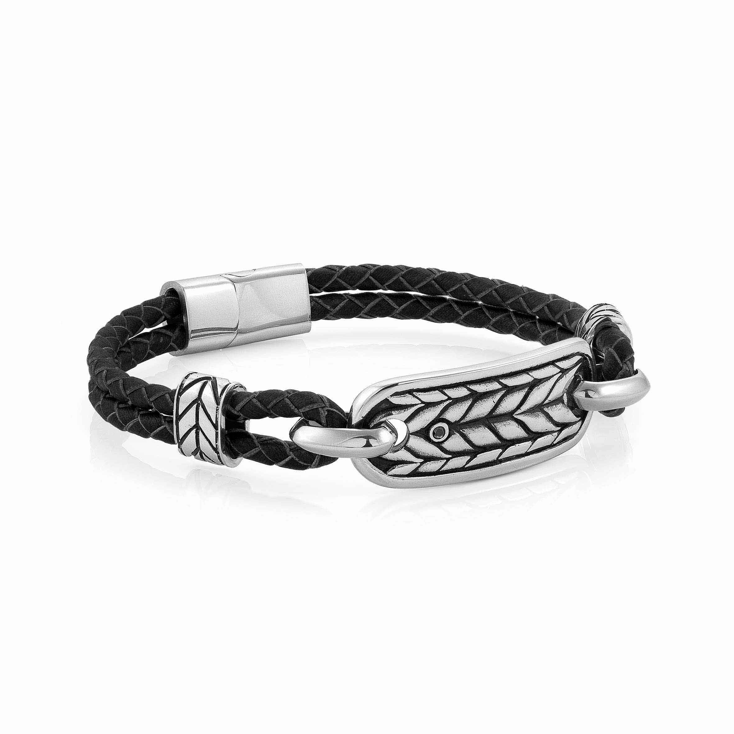 InstinctStyle Marina Leather Bracelet with Braid symbol
