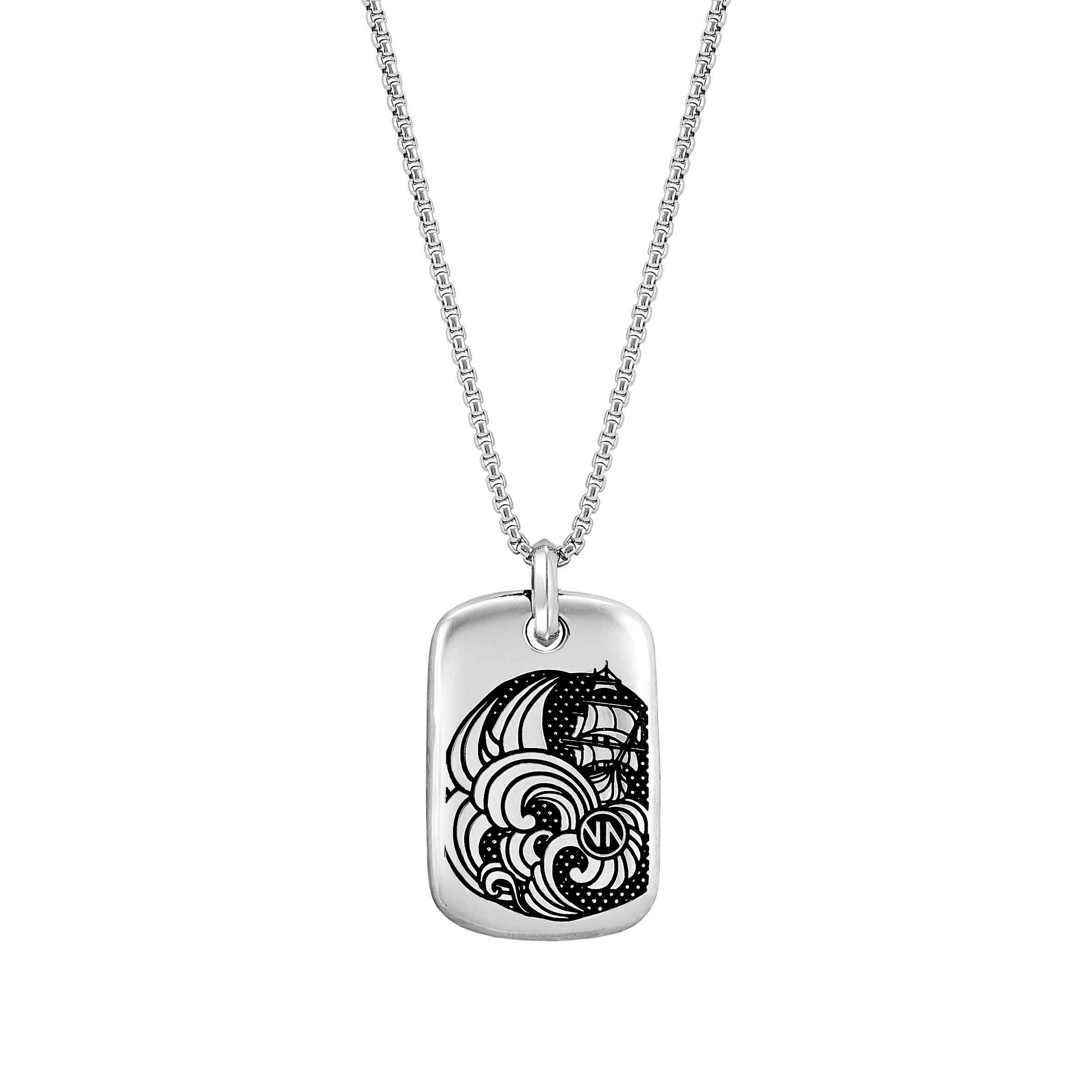 INSTINCTSTYLE Marina Necklace, Sailing Ship and Waves