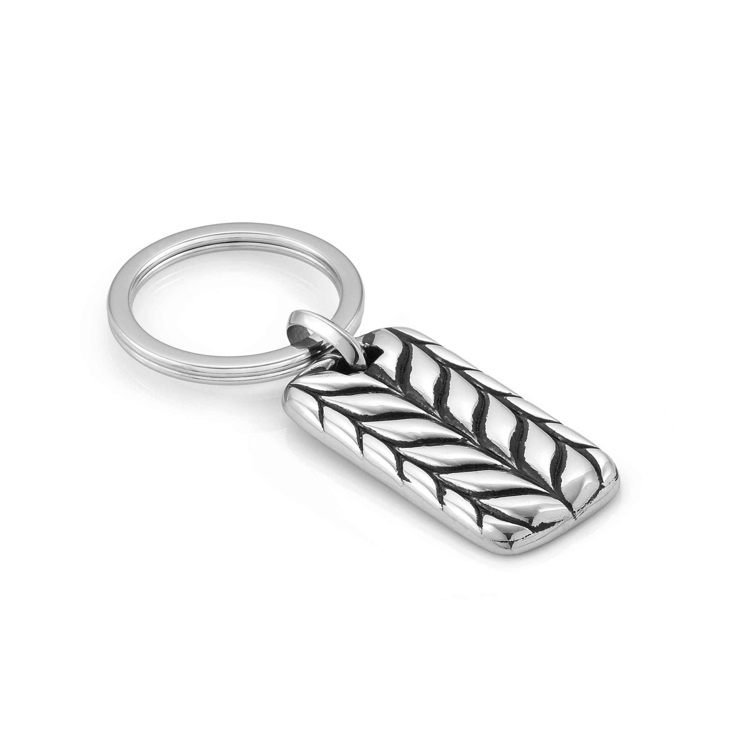 INSTINCTSTYLE Marina Leather Key Ring, Braid symbol