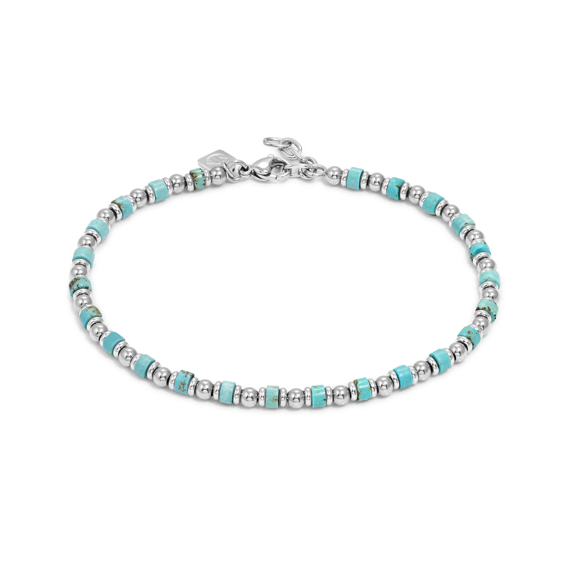 Stainless steel InstinctStyle Sea Ed. ankle bracelet, Turquoise