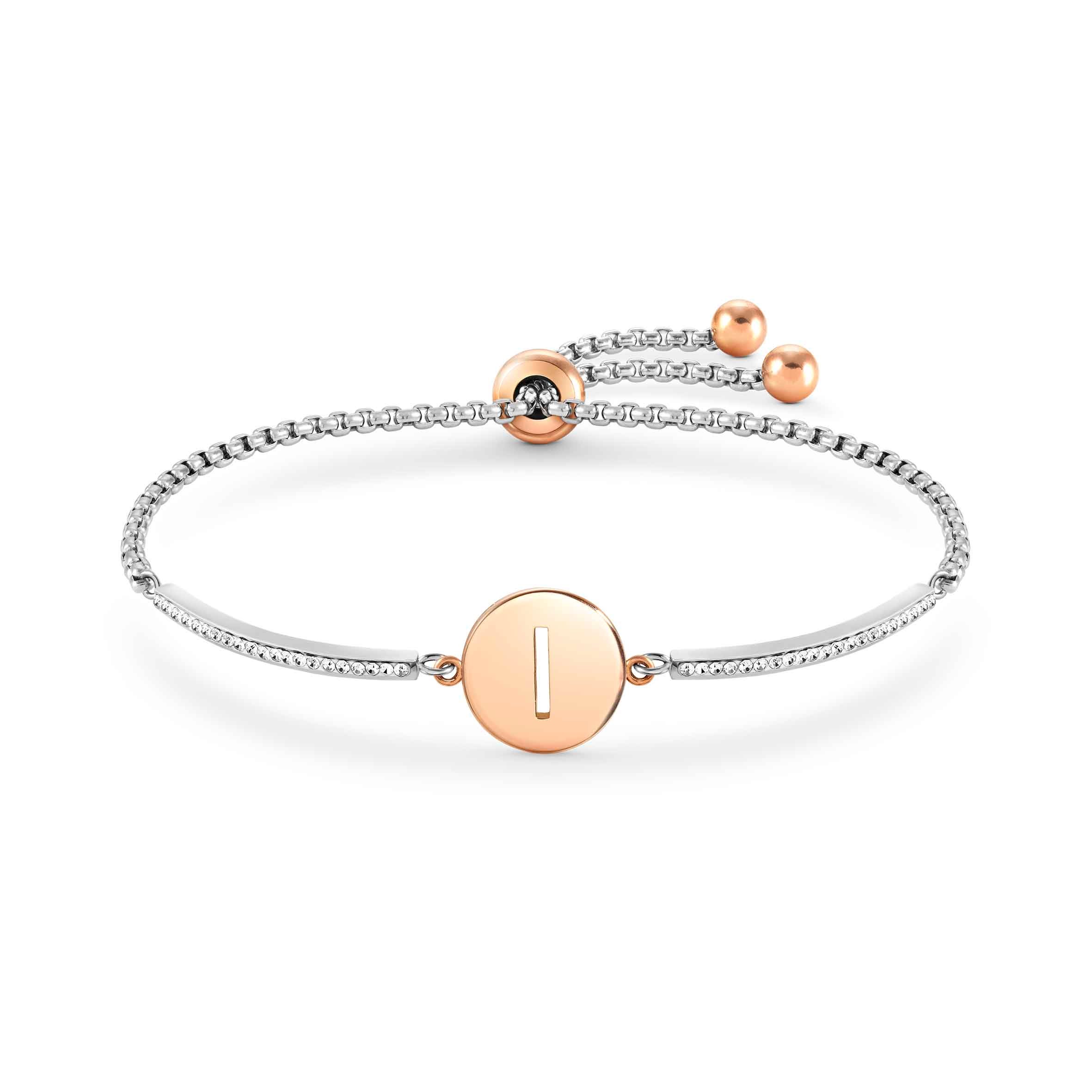Milleluci bracelet, Letter I in Stainless Steel