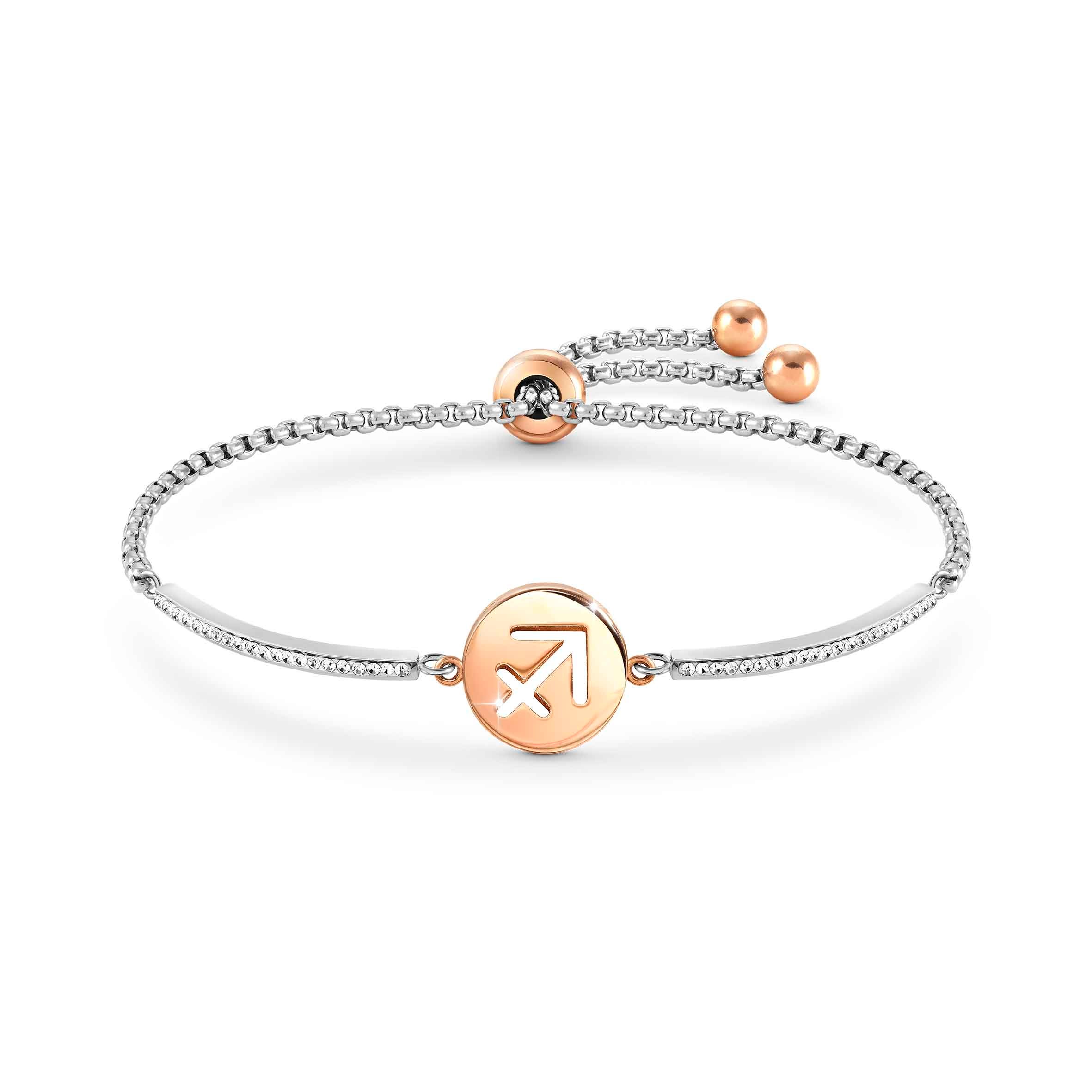 Milleluci Zodiac bracelet, Sagittarius, pink PVD