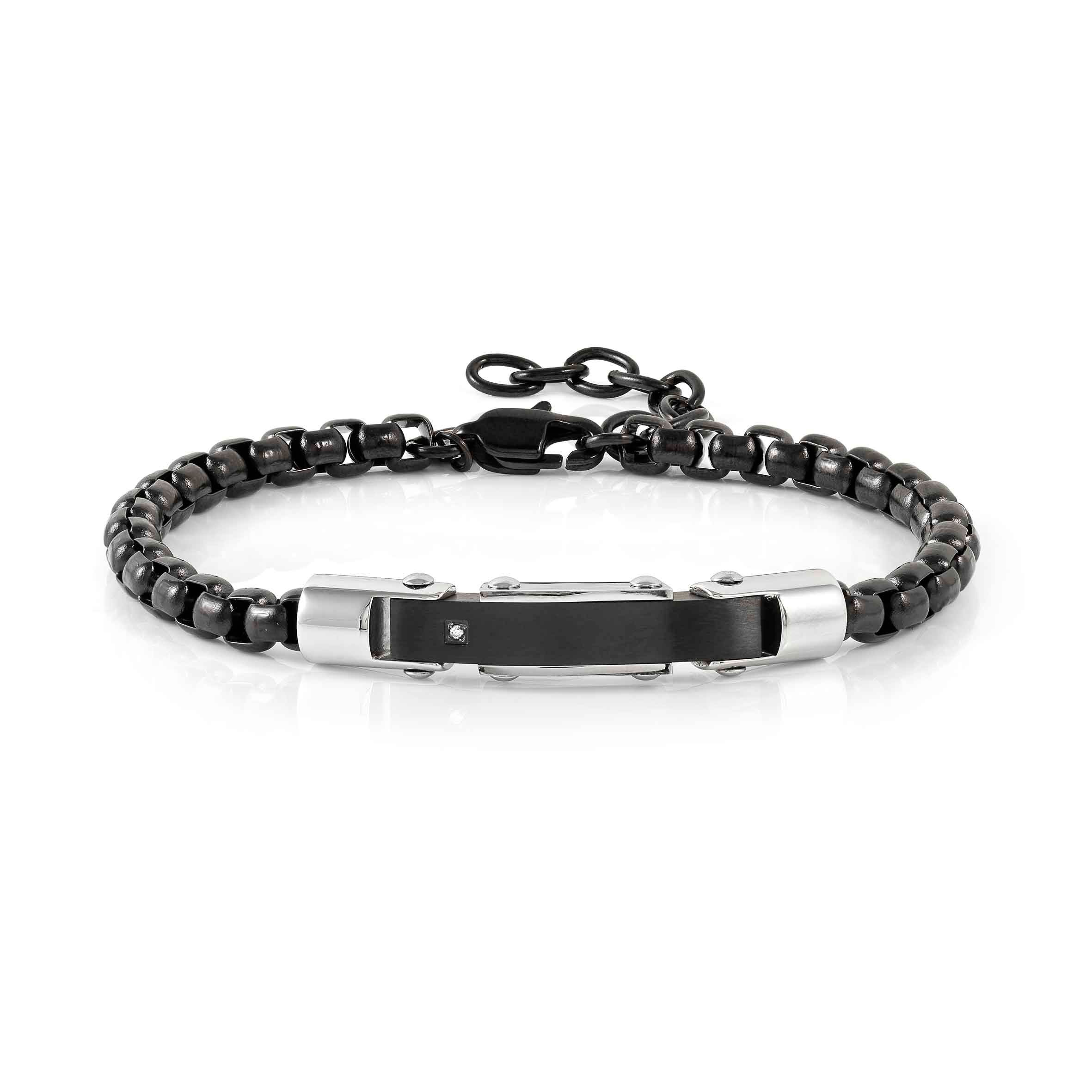 Strong Diamond bracelet, Black PVD, White Diamond