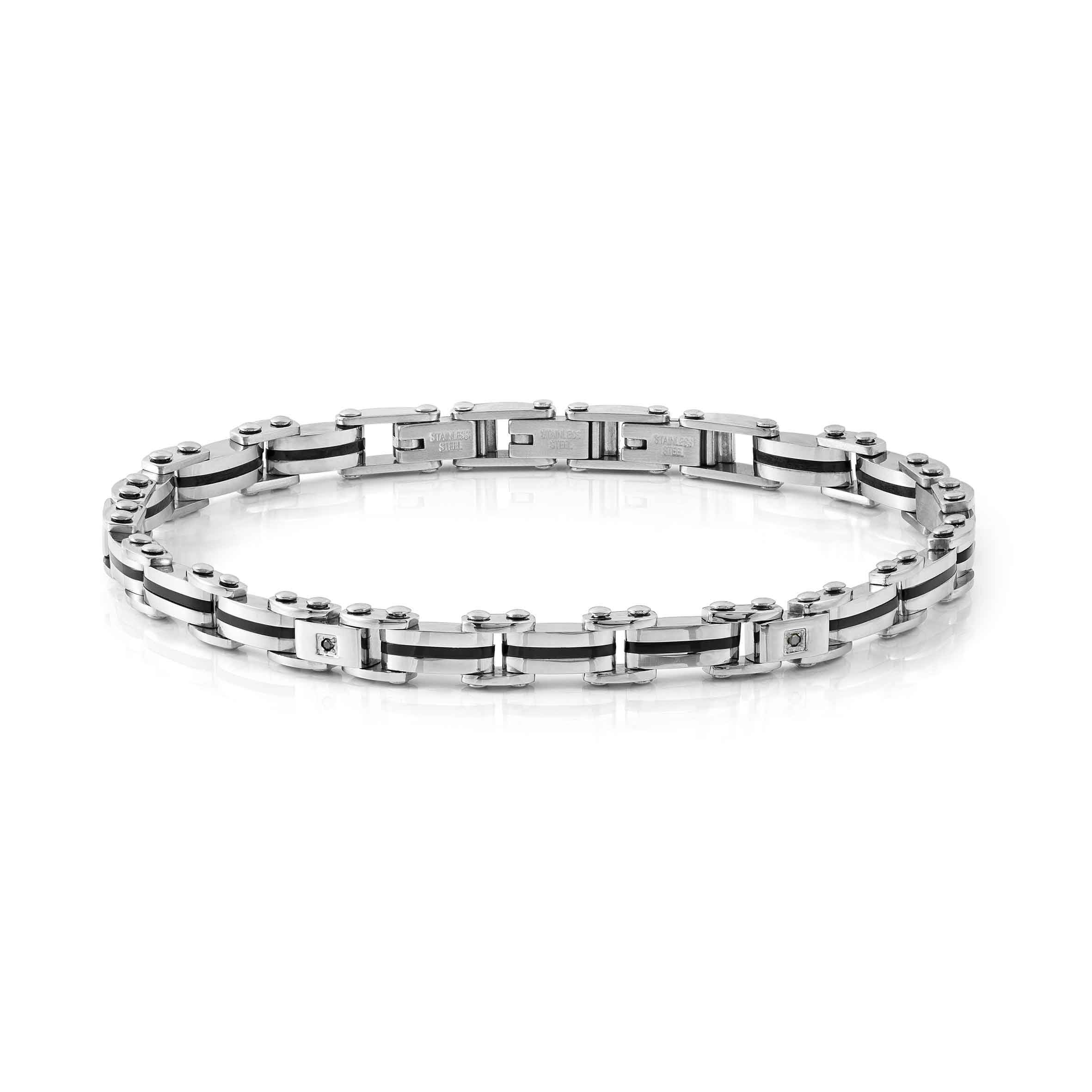 Strong Diamond bracelet, 4 White or Black Diamonds