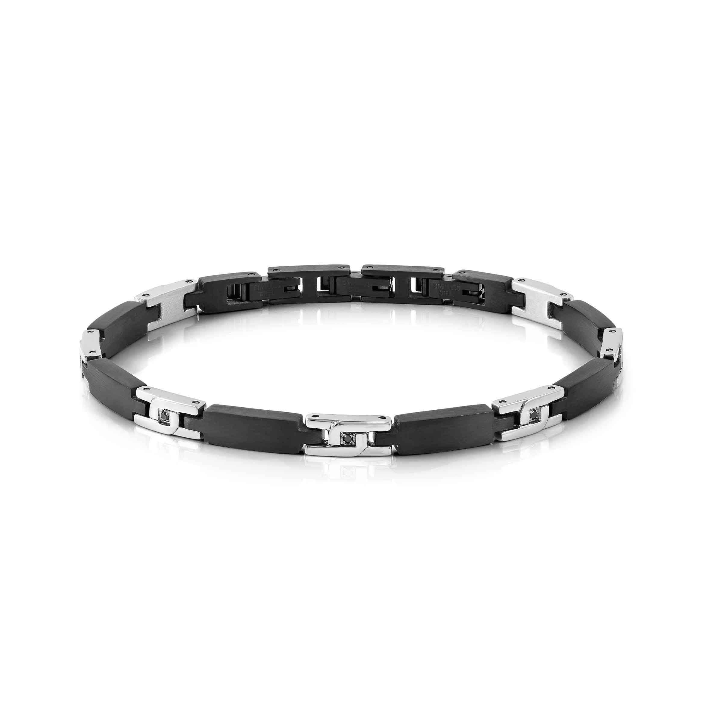 Strong Diamond bracelet, Black PVD, 7 Black Diamonds