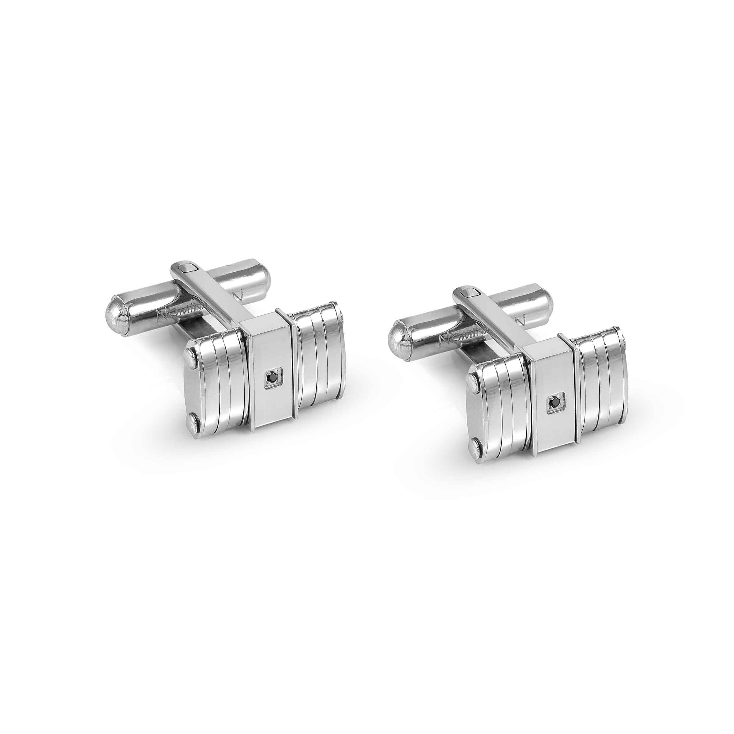 Strong Diamond cufflinks, 2 White or Black Diamonds