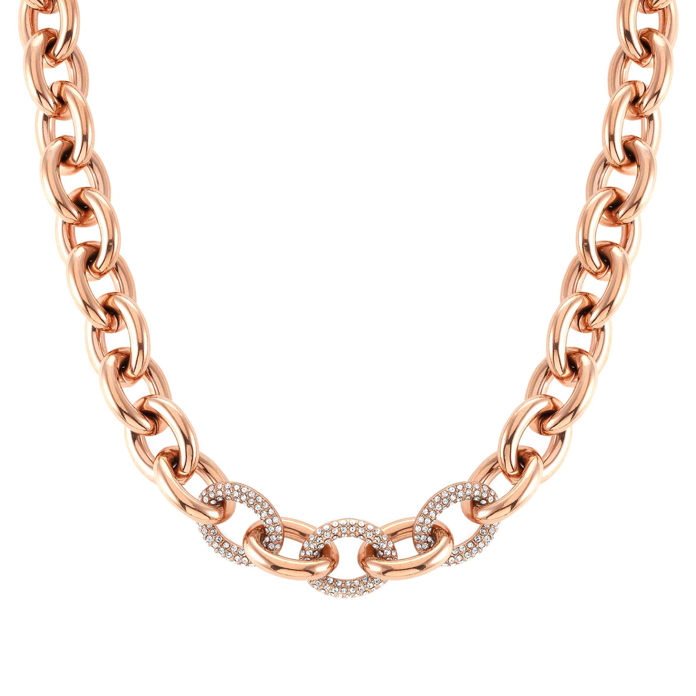 Affinity chain necklace with crystals