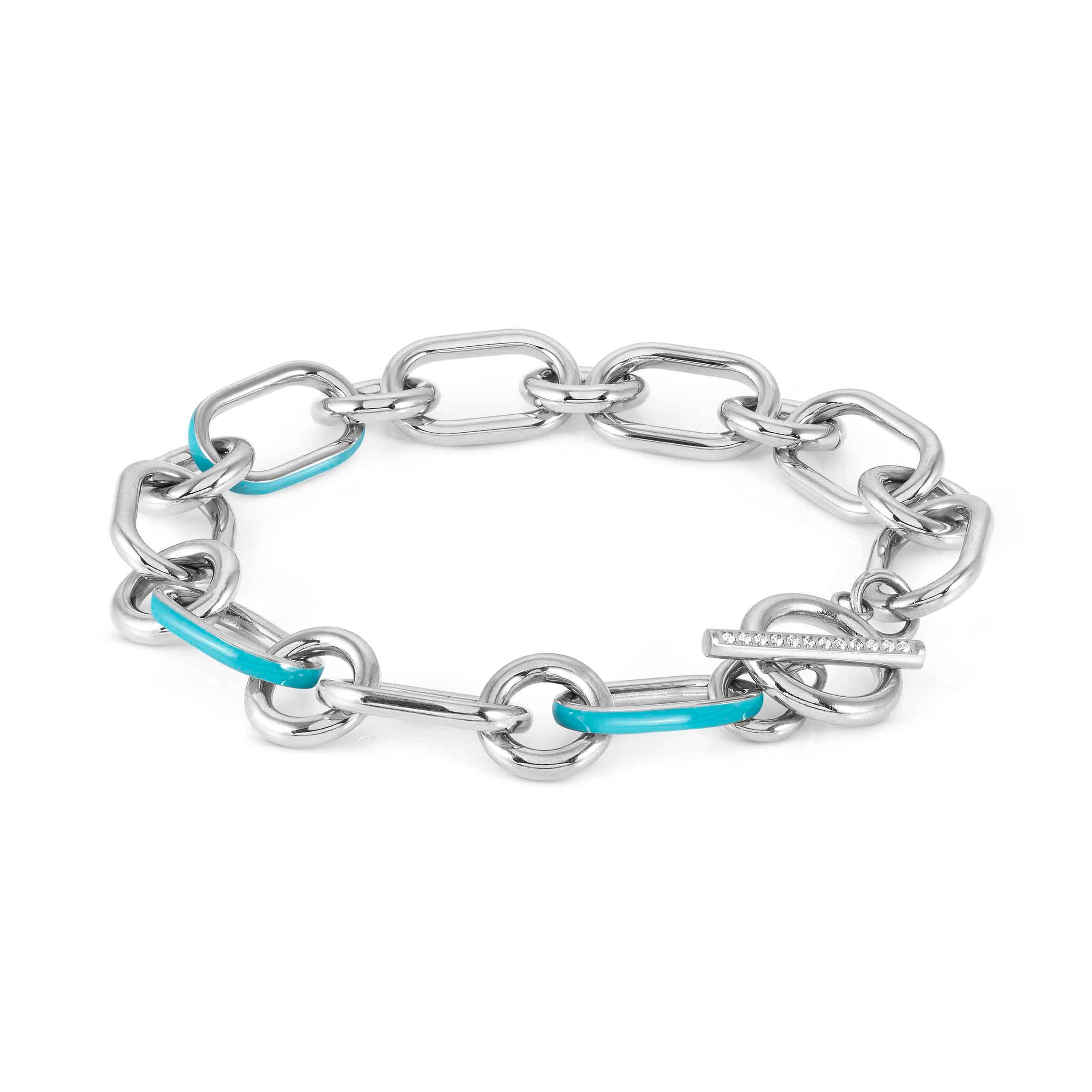 Drusilla chain bracelet with enamel
