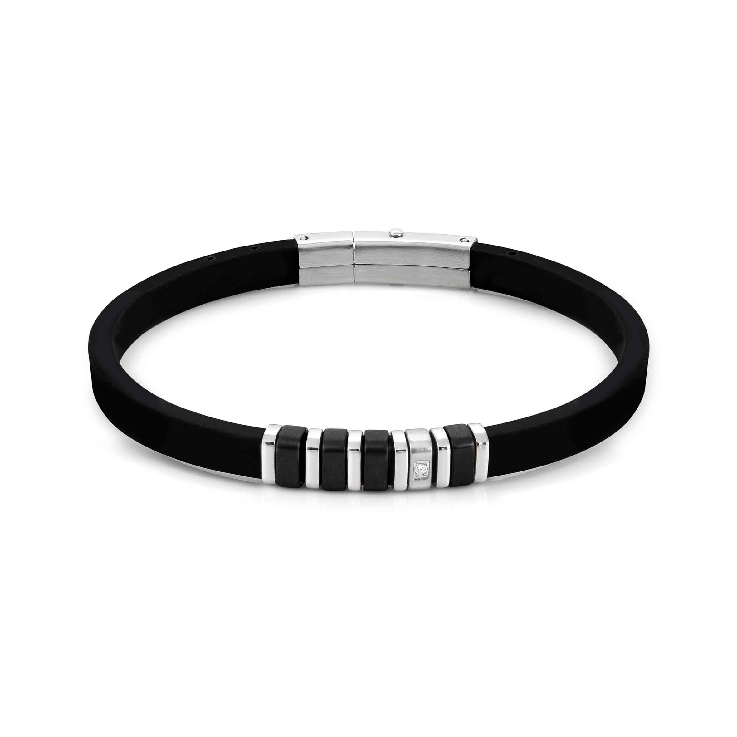 City bracelet in silicon with Cubic Zirconia
