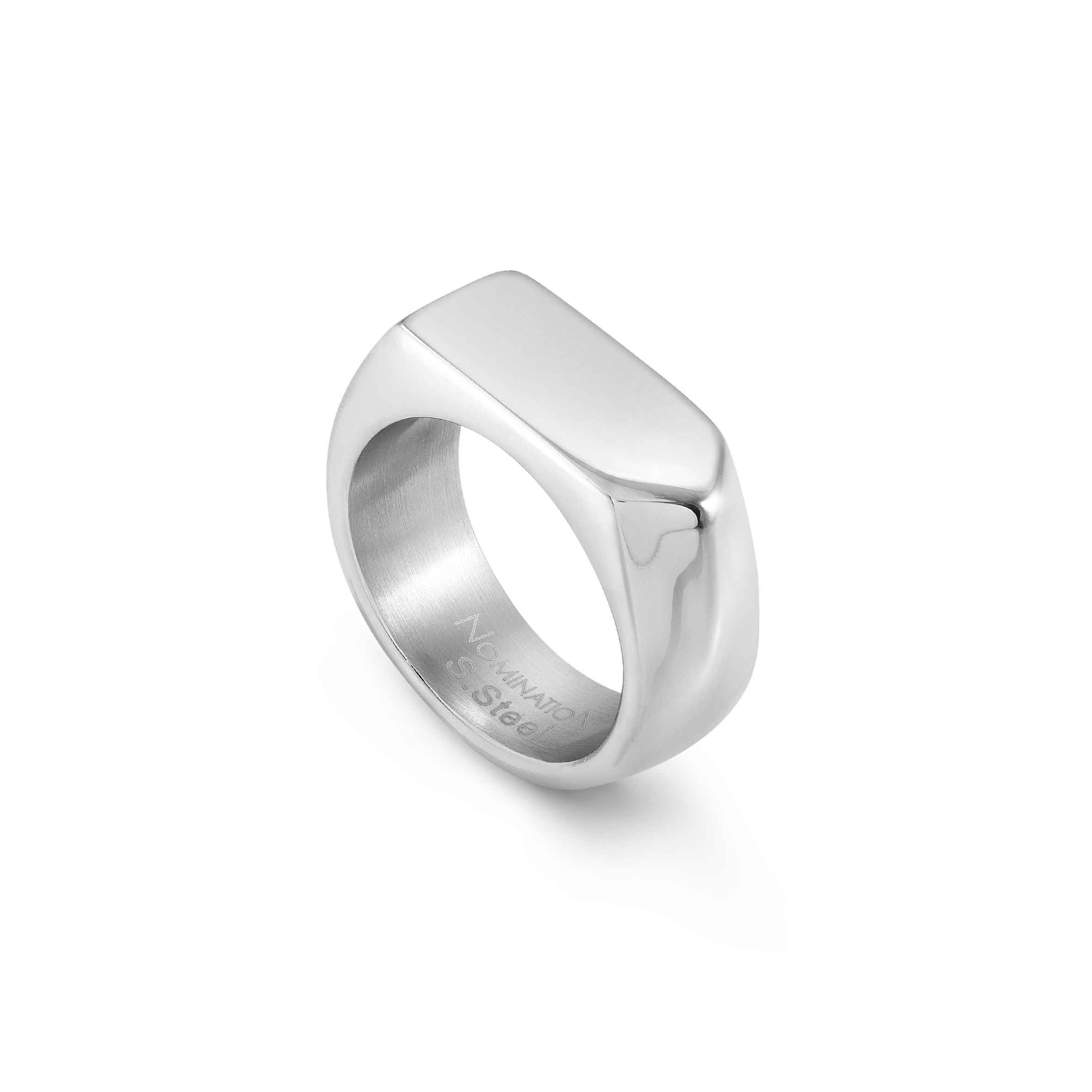 Mens ring with engraving plate