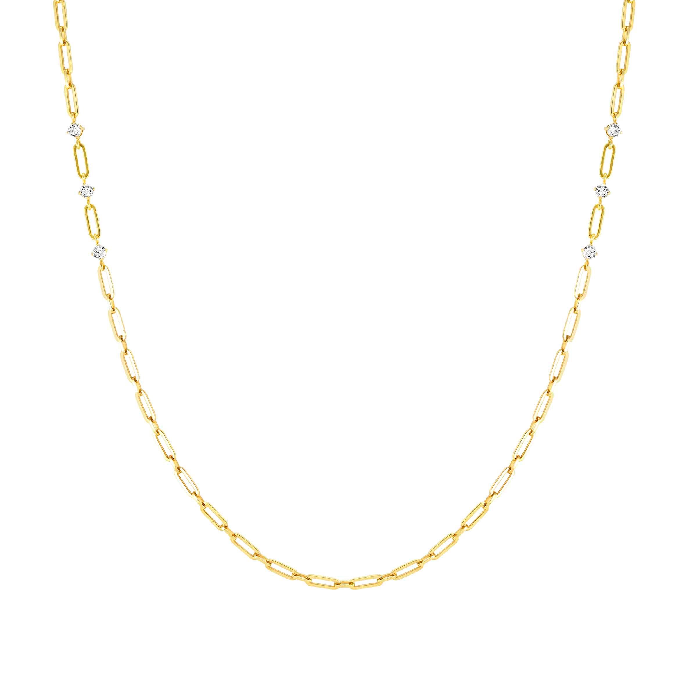 Chainsofstyle long necklace with Cubic Zirconia