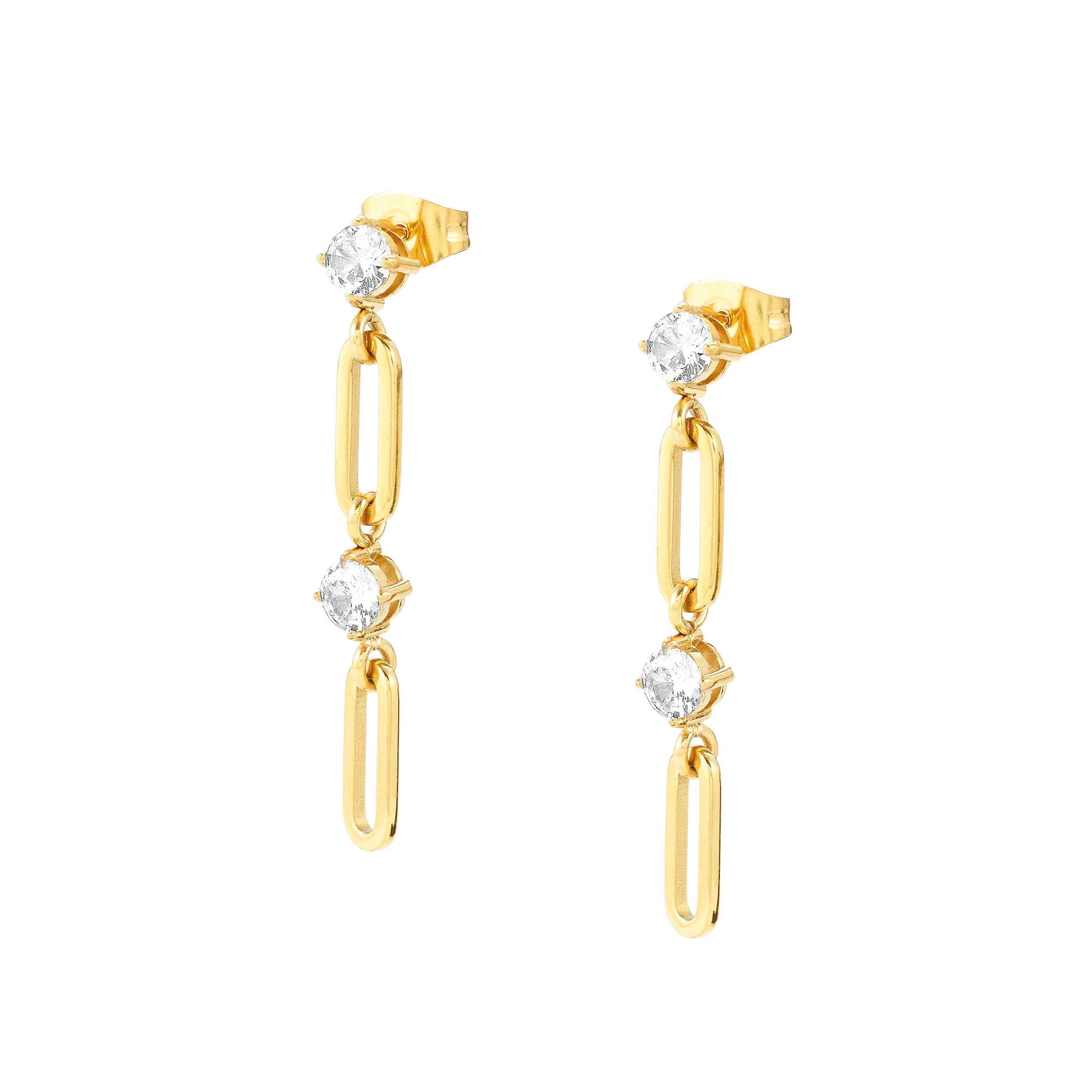 Chainsofstyle drop earrings with CZ
