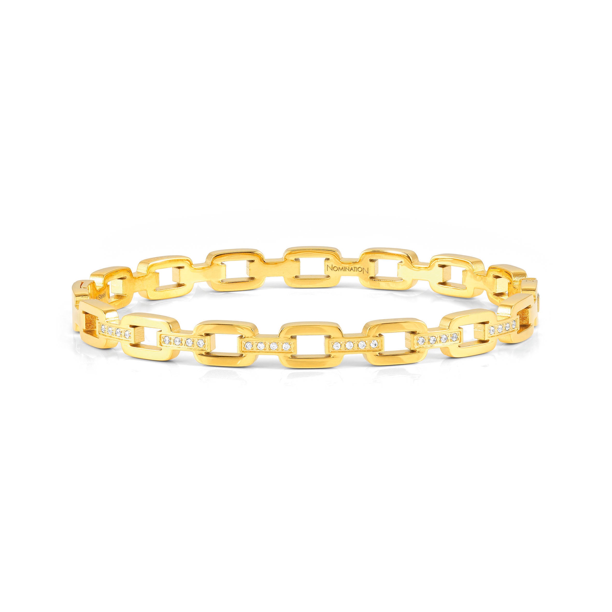 Pretty Bangles rigid chain bracelet with CZ